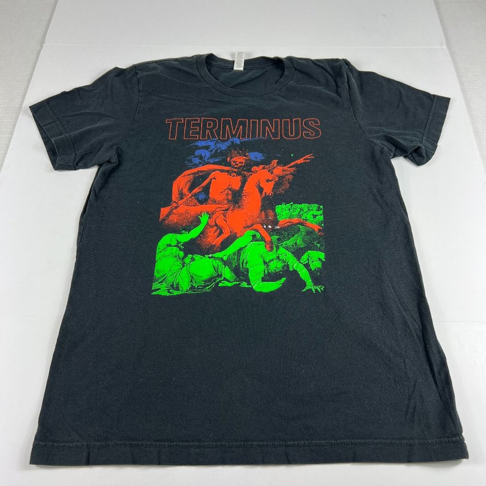 Terminus Metal Rock Band Shirt Adult Medium Black Graphic Print Short Sleeve Tee